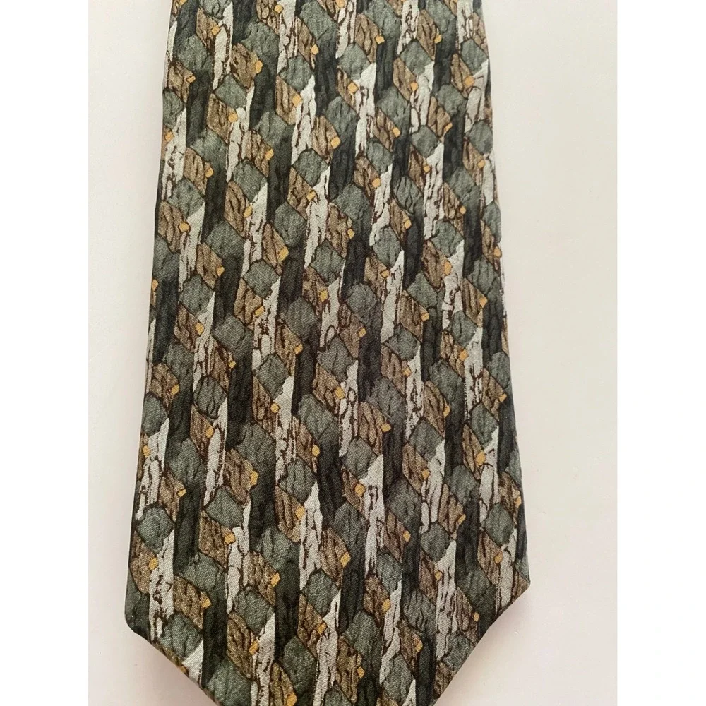 Stonehenge Martini Cocktail Collection Silk Tie Mens Green Microscopic‎ Pattern
